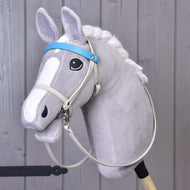 Aqua leatherette set - bridle, reins and martingale