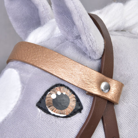 Light Brown leatherette set - bridle, reins and martingale