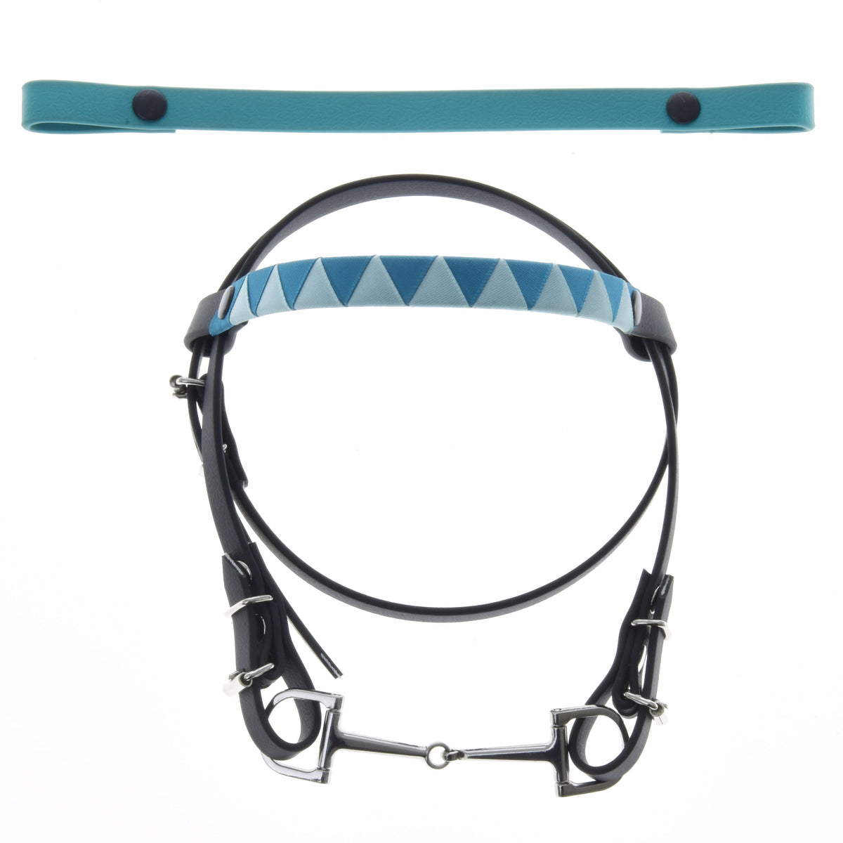 Bridle with 2 headbands turquoise (Size M) Hobby Horse LarDen