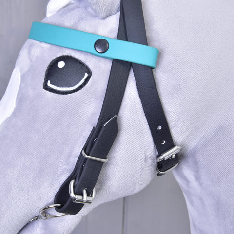 Bridle with 2 headbands turquoise (Size M)