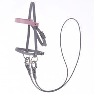 Grey leatherette set - bridle, reins and martingale
