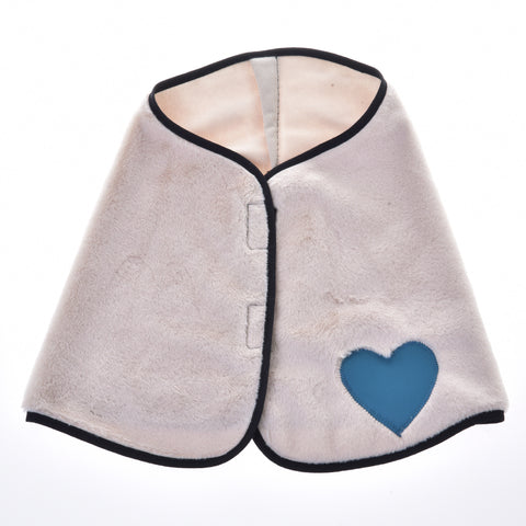 Set Winter with Fur and Heart (ear bonnet + blanket, turquoise) (size M)