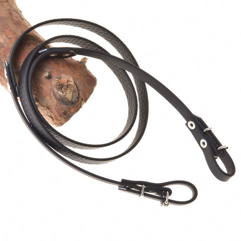 Rubberized reins black