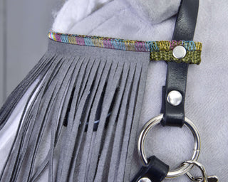 Halter black with grey fringes