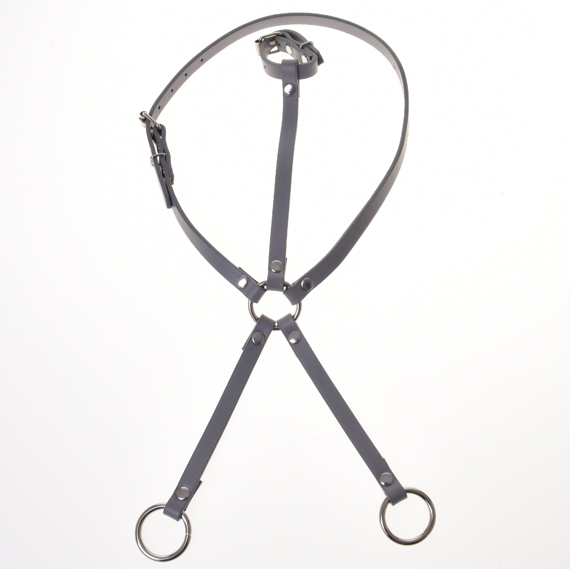 Grey leatherette set - bridle, reins and martingale