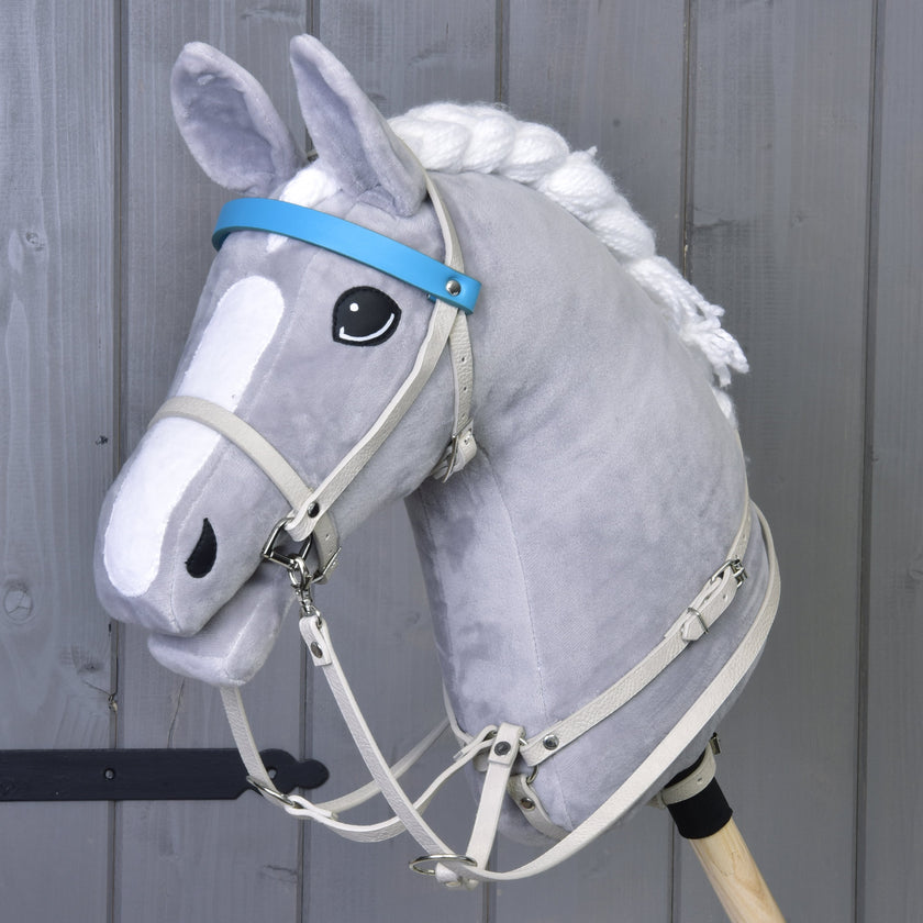 Aqua leatherette set - bridle, reins and martingale