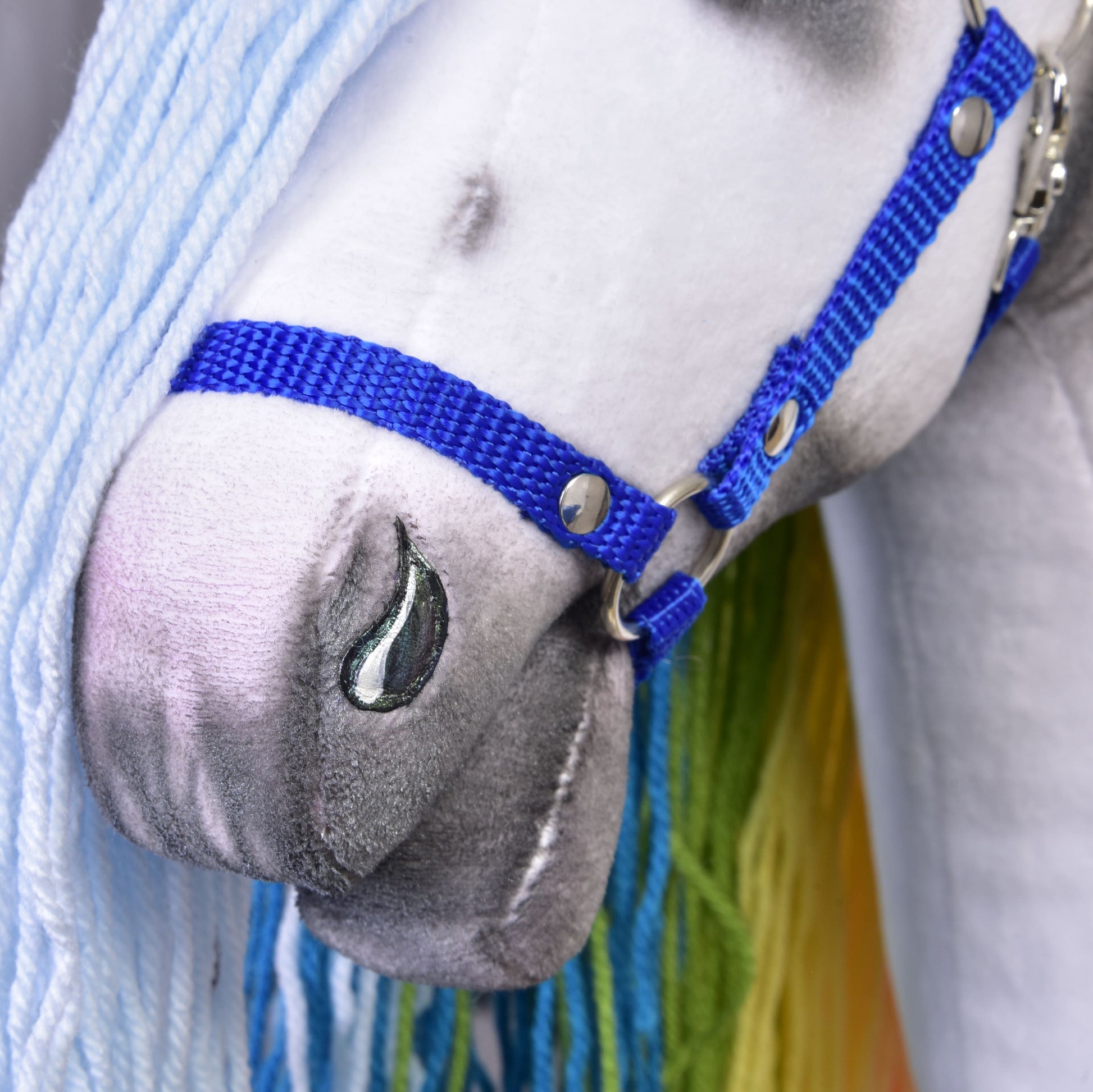 Hobby Horse Unicorn Rainbow with Bridle and Halter