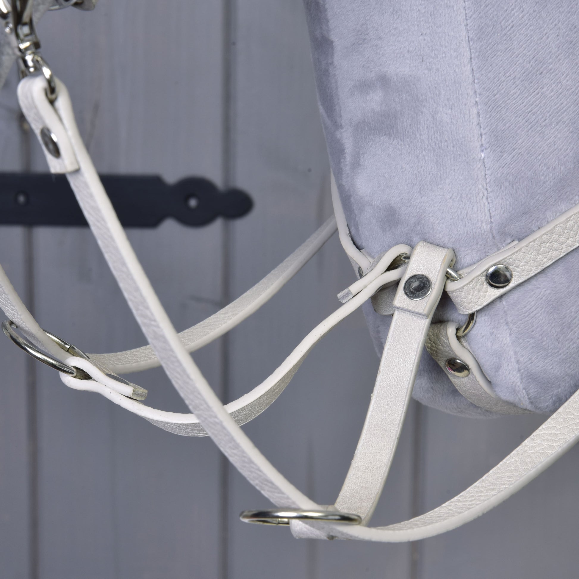 Aqua leatherette set - bridle, reins and martingale