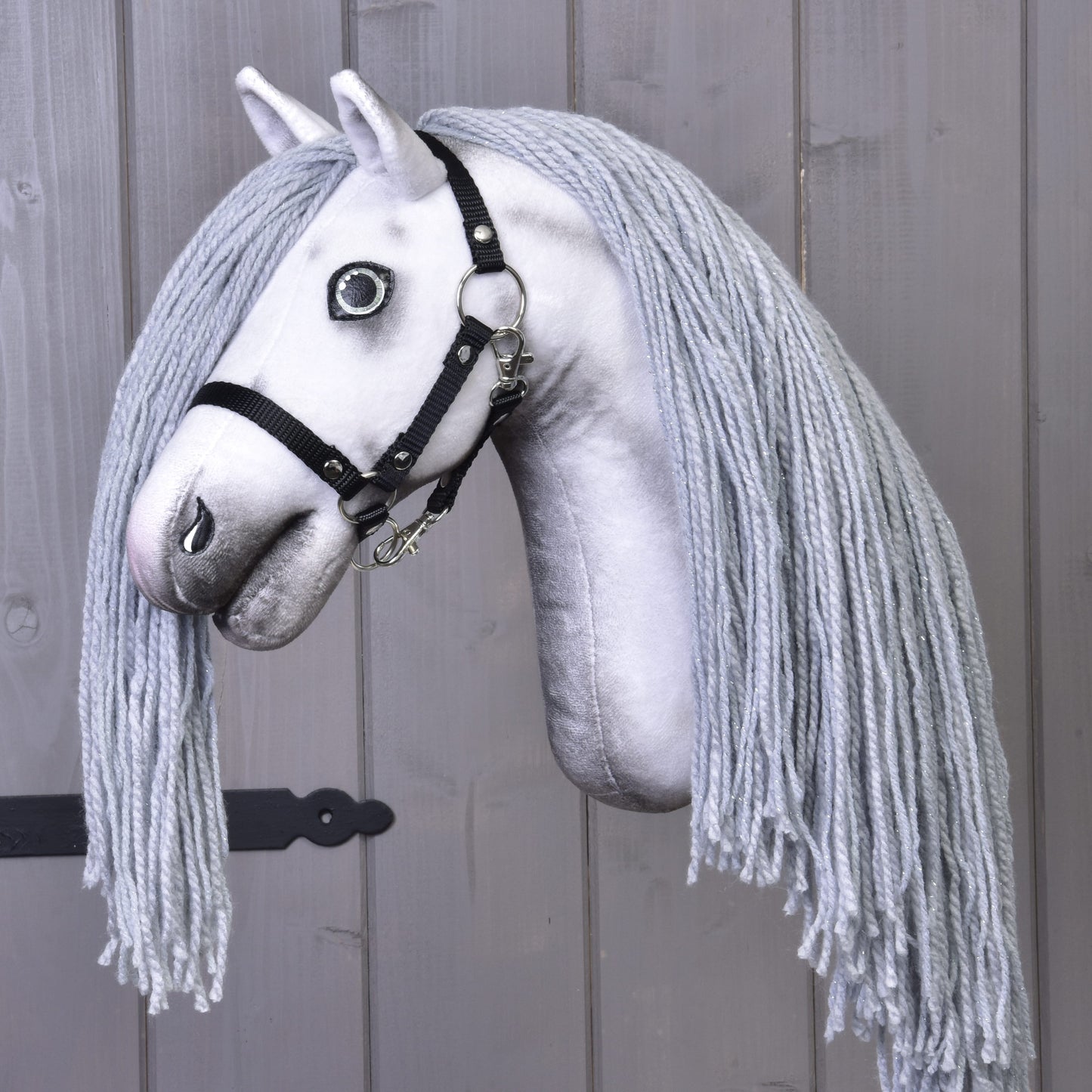 Hobby Horse Unicorn Silver with Bridle and Halter