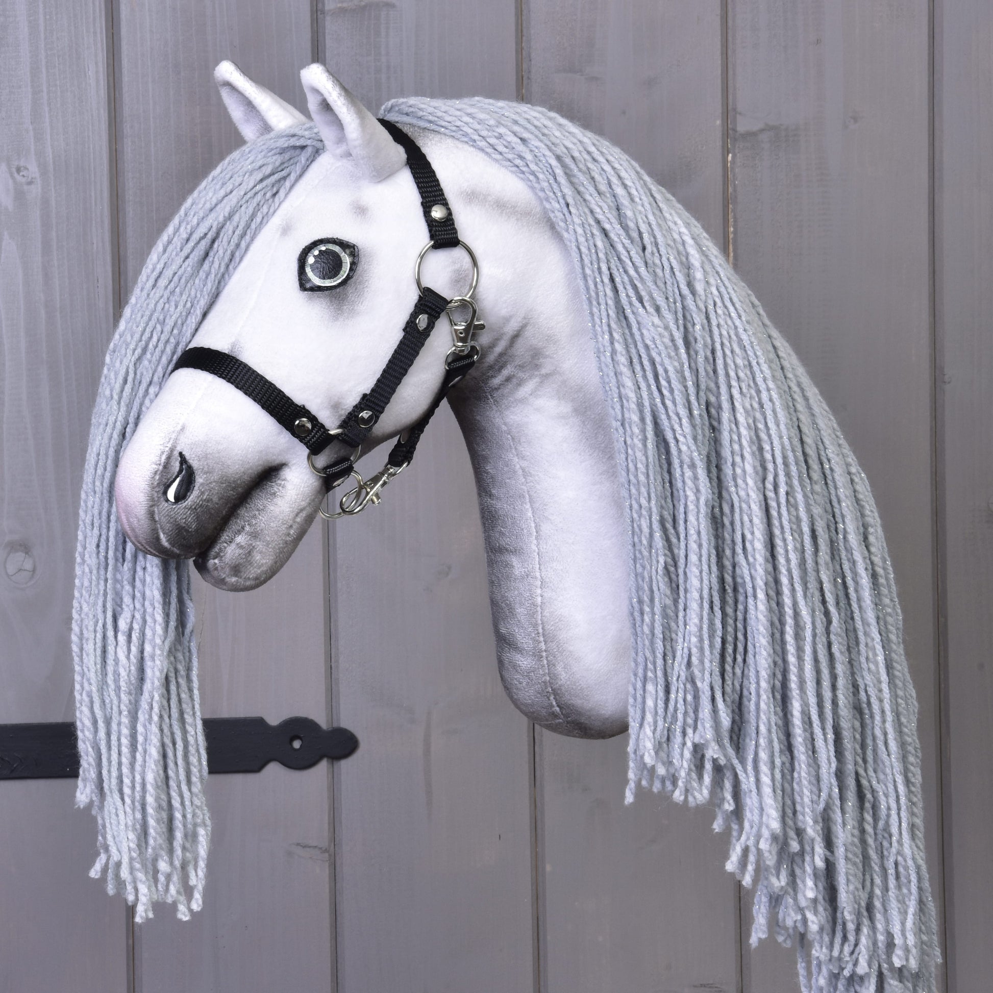 Hobby Horse Unicorn Silver with Bridle and Halter