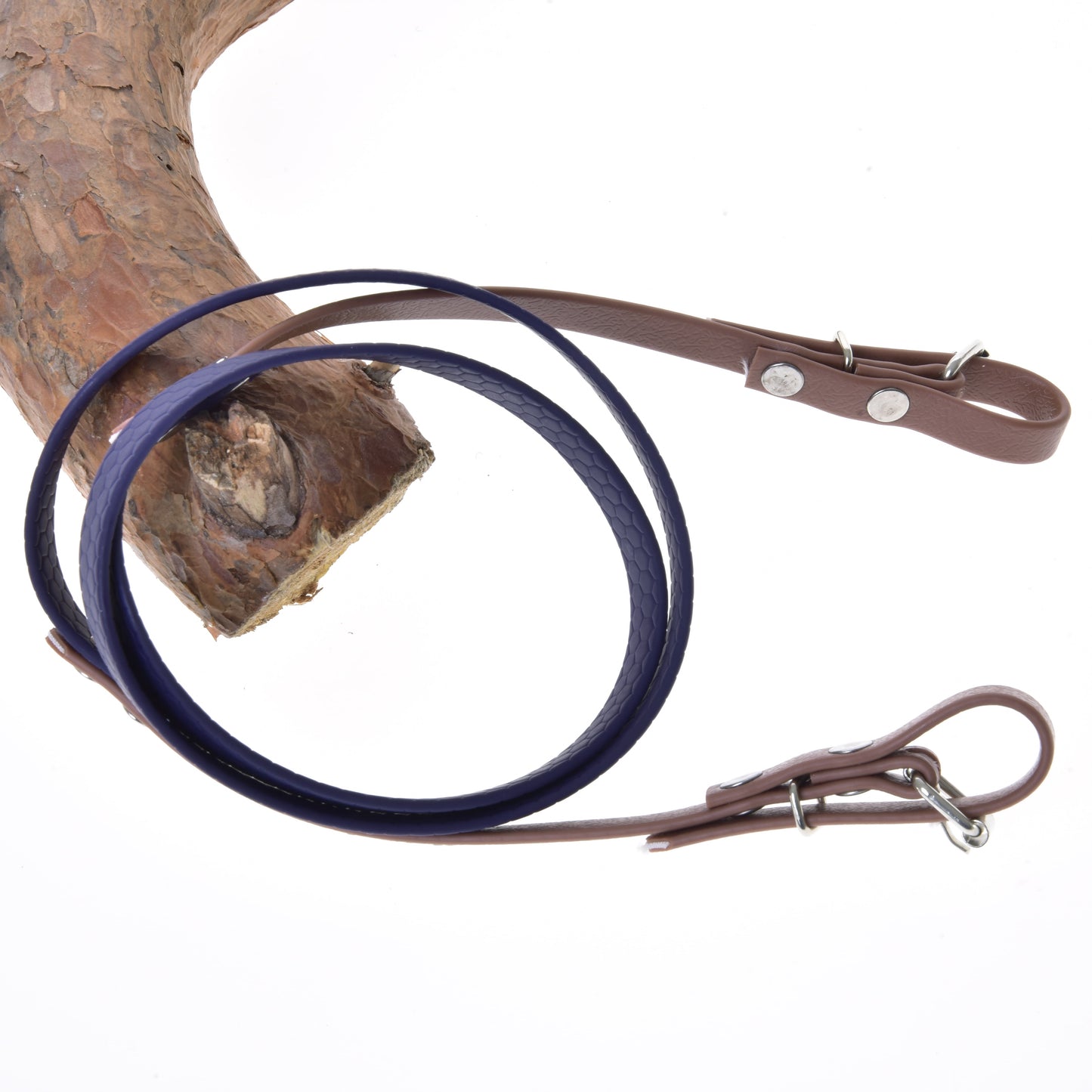 Reins rubberized brown purple