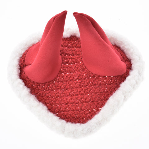 Ear bonnet crocheted Red Christmas
