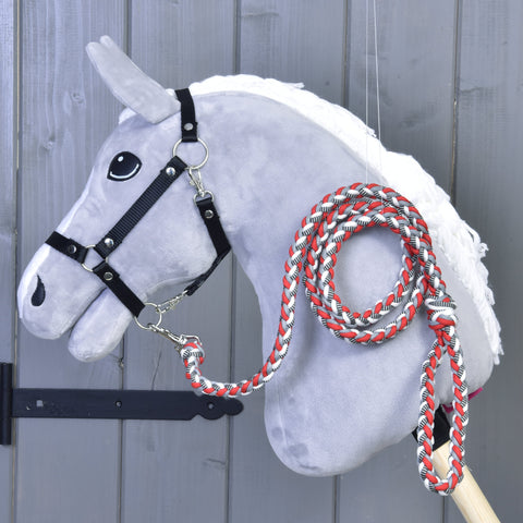Hobby Horse - Braided leash red white 1