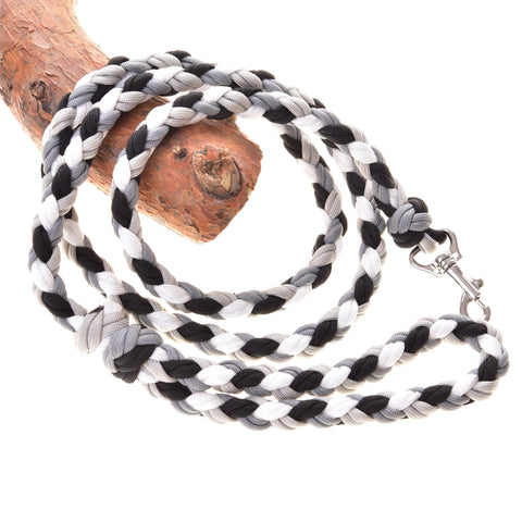Hobby Horse - Braided leash black white
