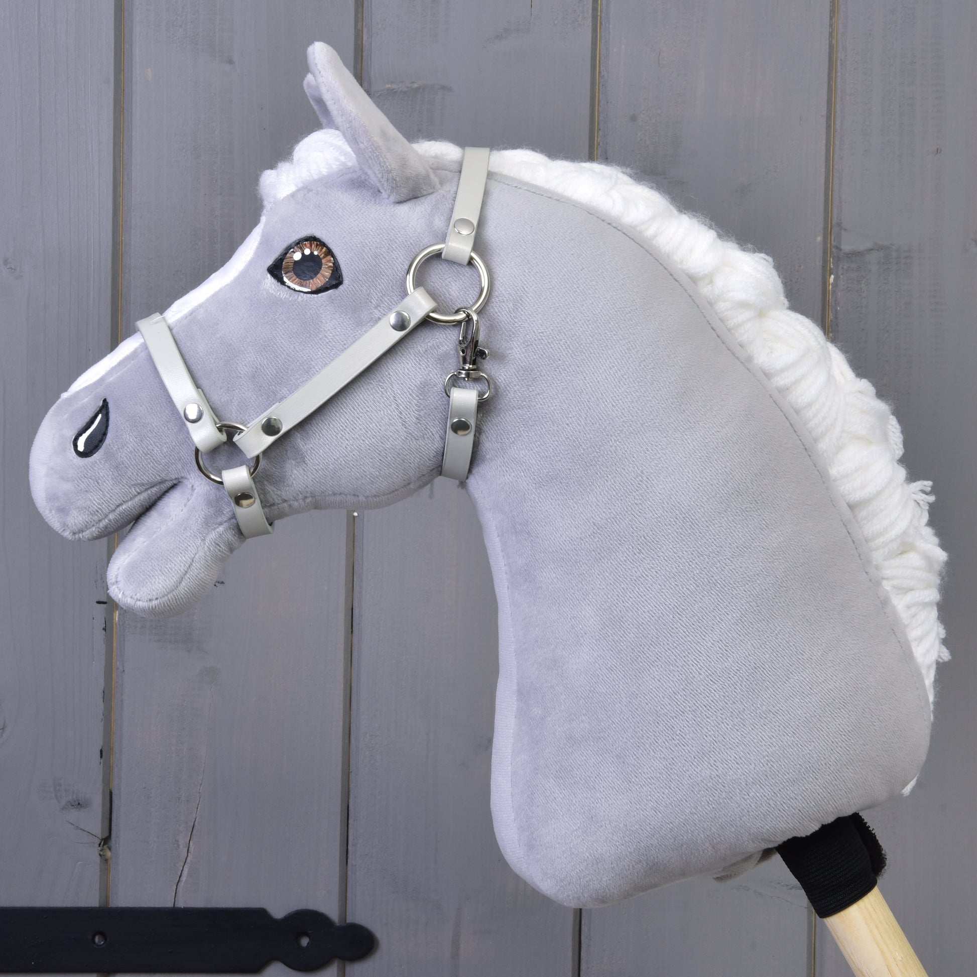 Halter - light grey leatherette (size S)