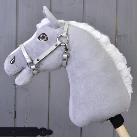 Halter - light grey leatherette (size S)