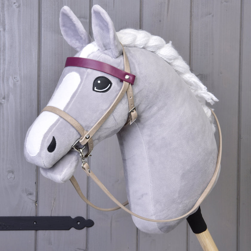 Bordeaux leatherette set - bridle, reins and martingale