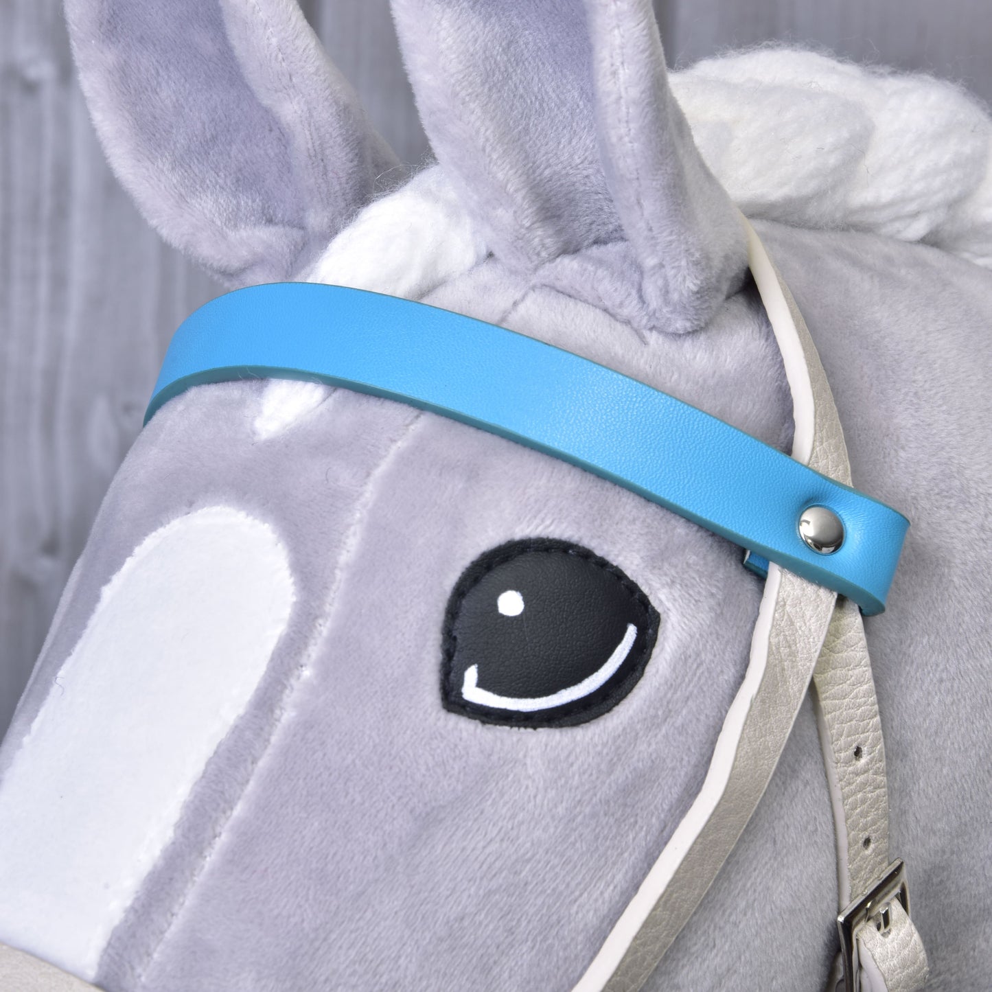 Aqua leatherette set - bridle, reins and martingale 2