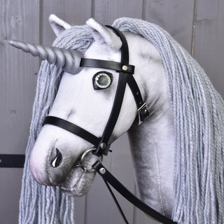 Hobby Horse Unicorn Silver with Bridle and Halter