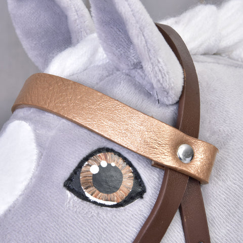 Light Brown leatherette set - bridle, reins and martingale 2