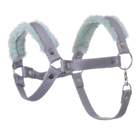 Halter grey with mint fur