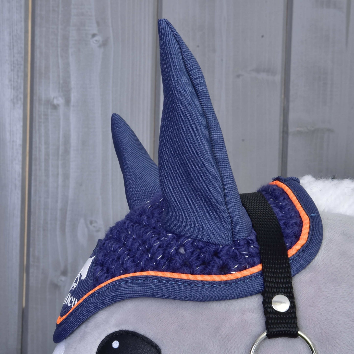 Ear bonnet crocheted Blue Sport