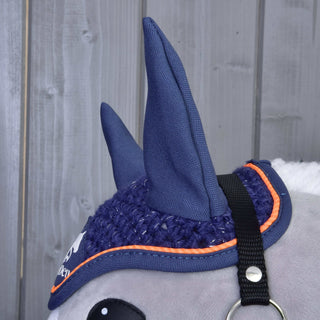 Ear bonnet crocheted Blue Sport