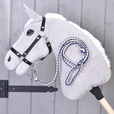 Hobby Horse -  Knitted Lead Rope Cremo-Blue