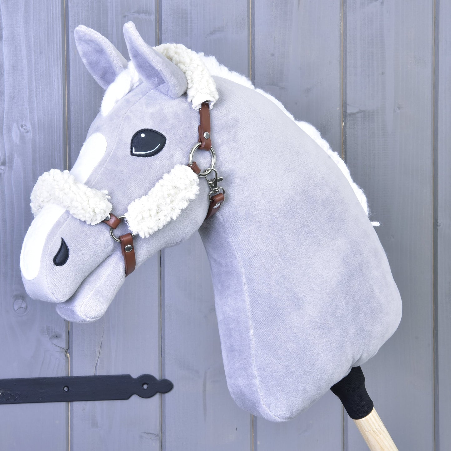 Brown halter with complete fur - leatherette 1