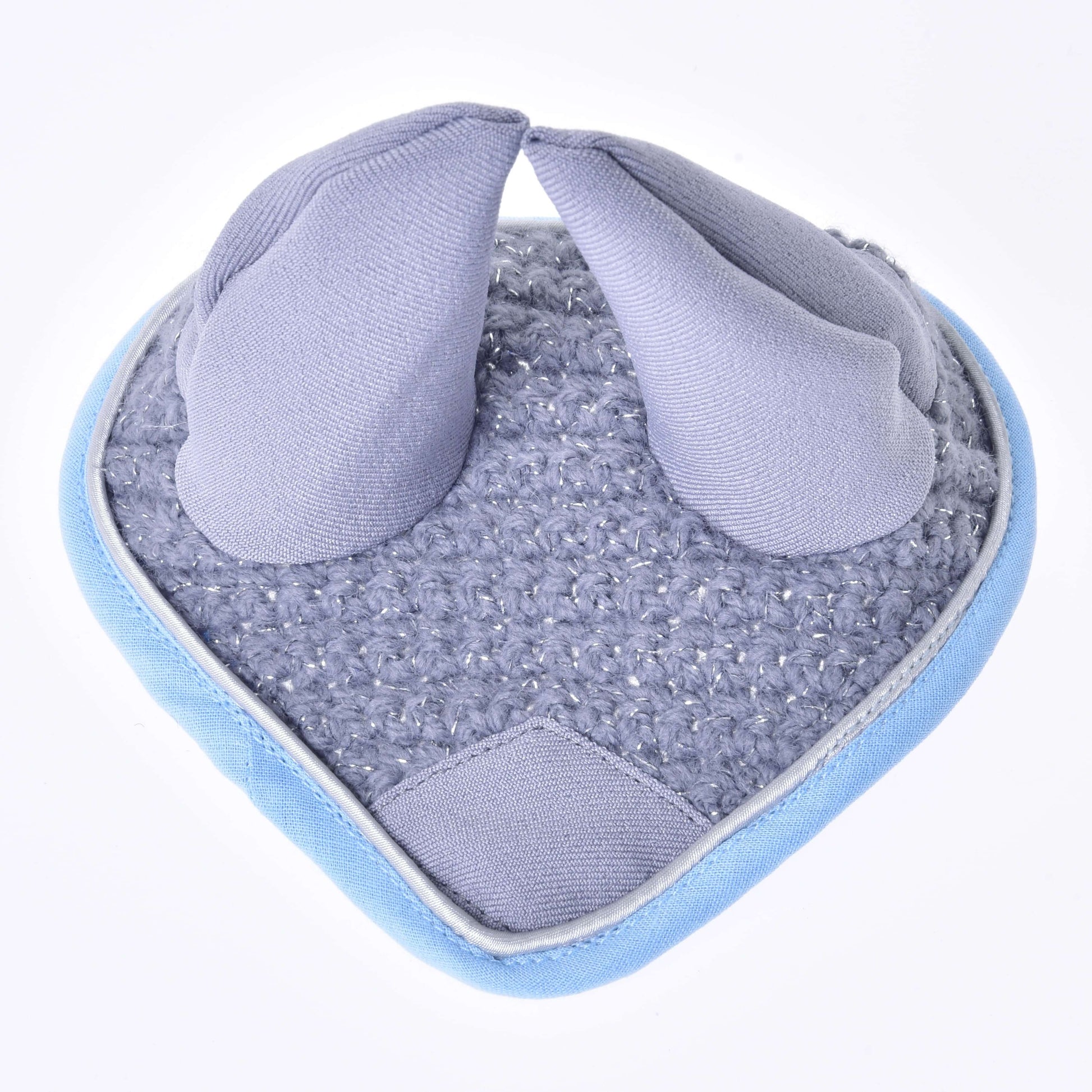 Ear bonnet crocheted grey