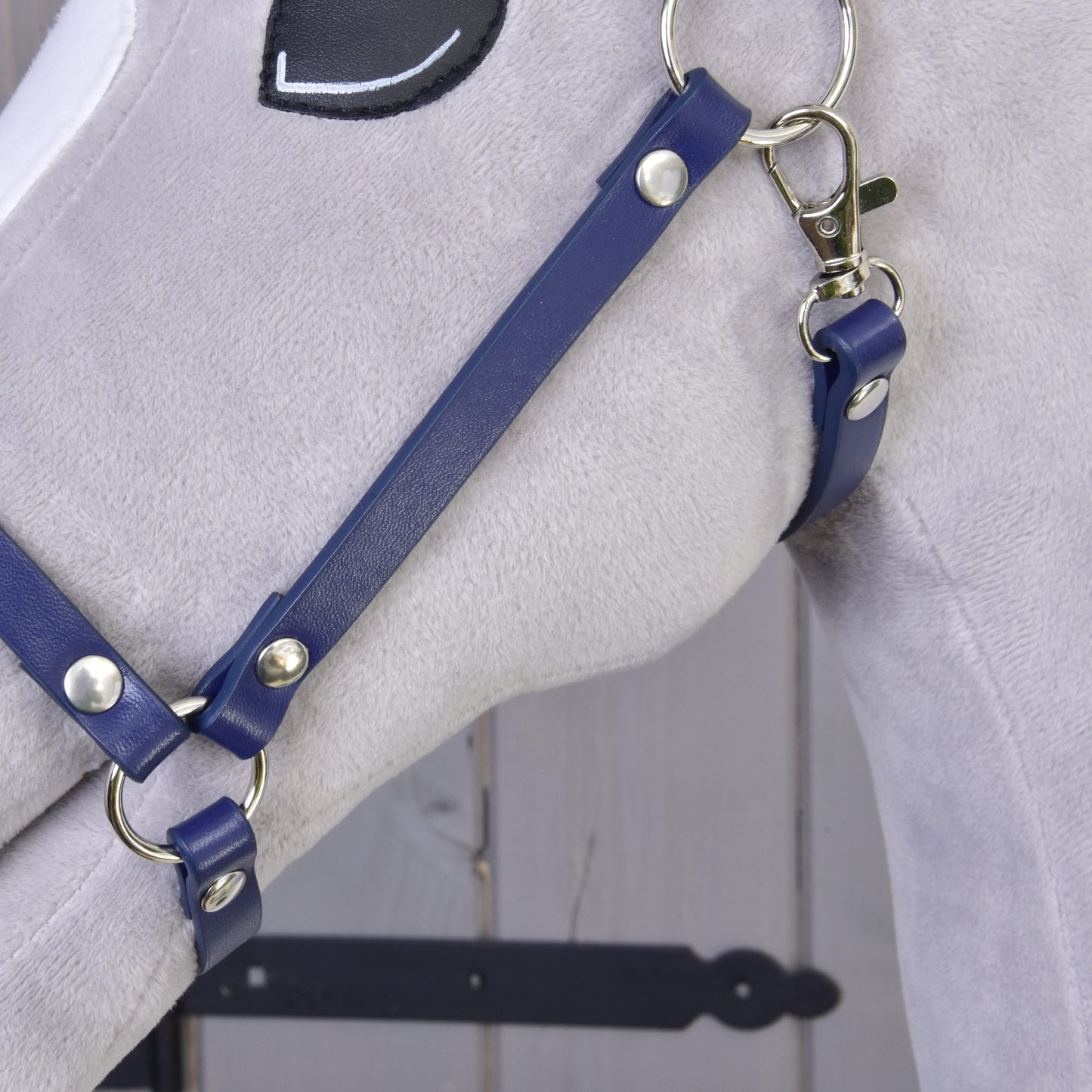 Halter - dark blue leatherette 3