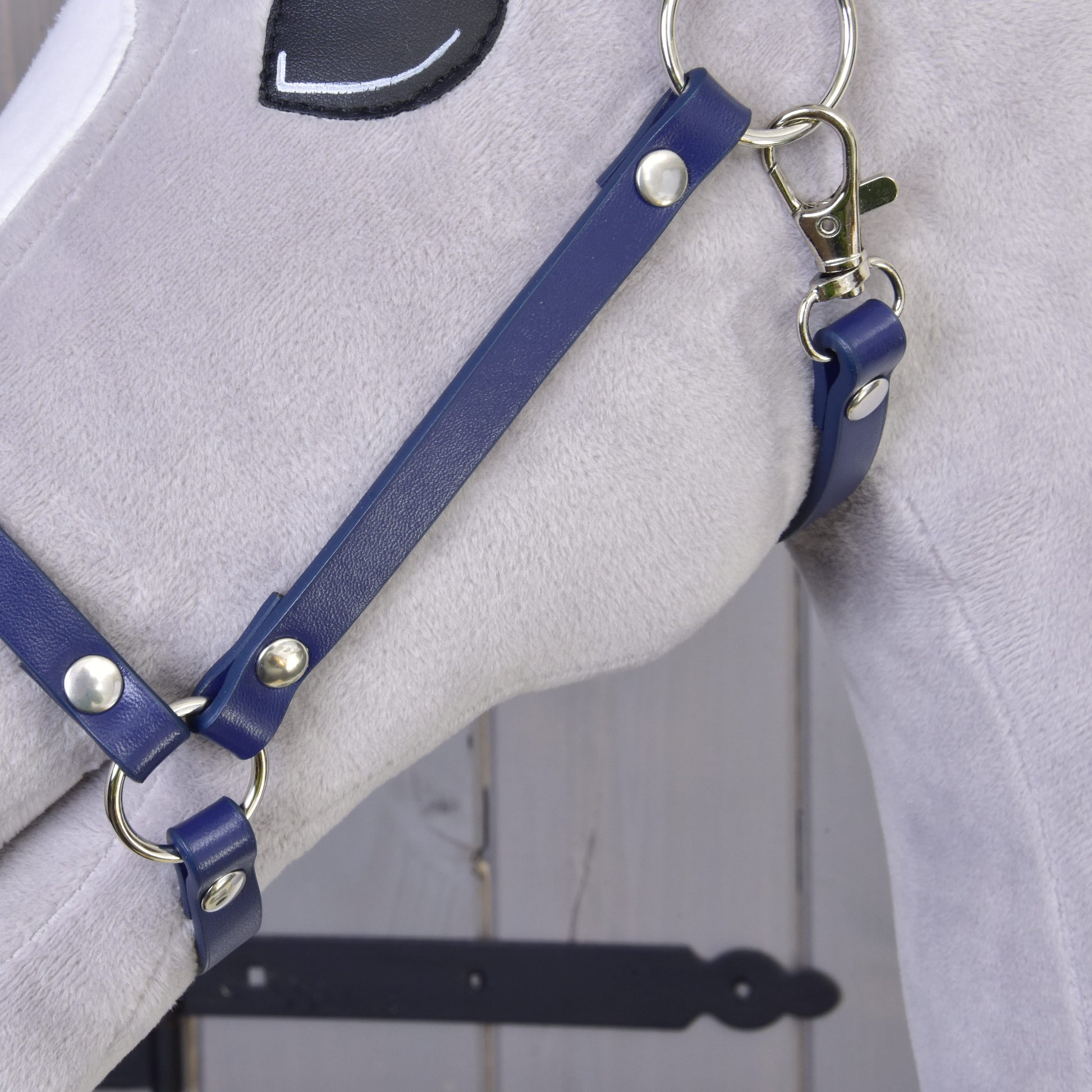 Halter - dark blue leatherette