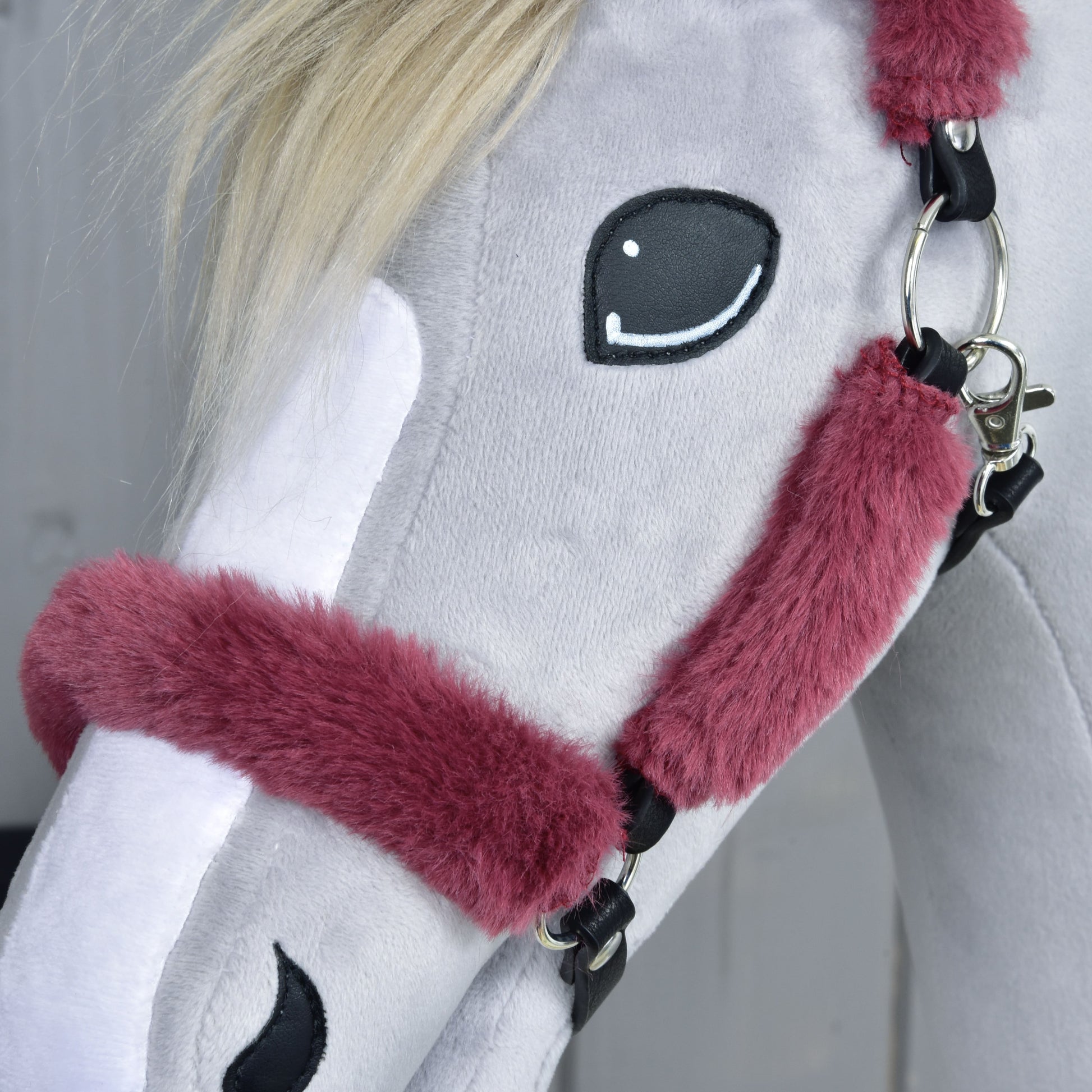 Fur Halter Teddy Maroon