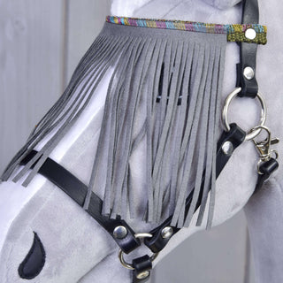 Halter black with grey fringes