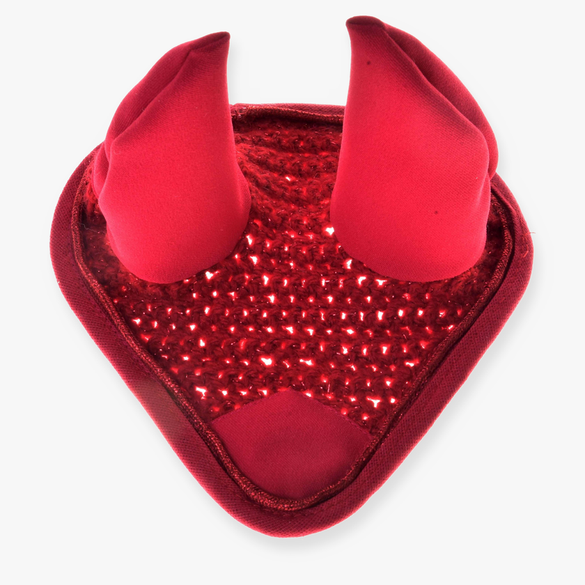 Ear bonnet crocheted red