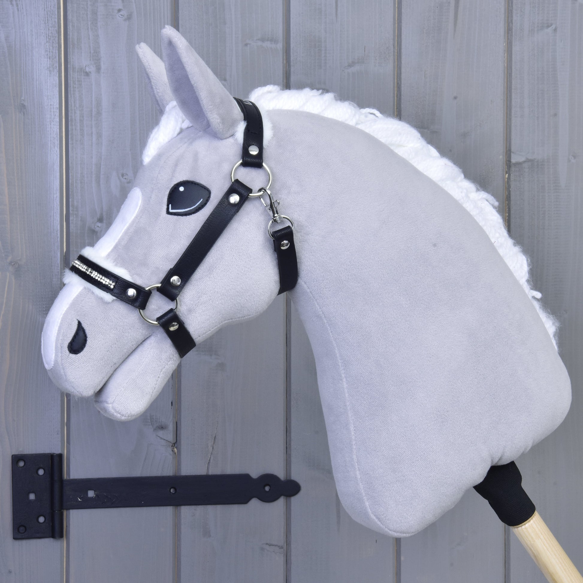 Halter with  fur - leatherette Espresso