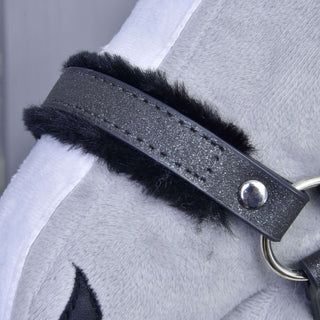 Halter with  fur - leatherette Graphite Full