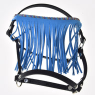 Halter black with blue fringes