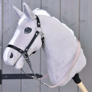 Reins rubberized Dark Grey/Pink