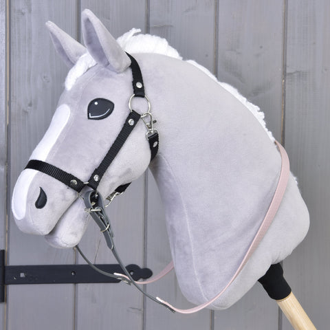 Reins rubberized Dark Grey/Pink