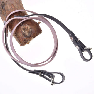 Reins rubberized Dark Grey/Pink