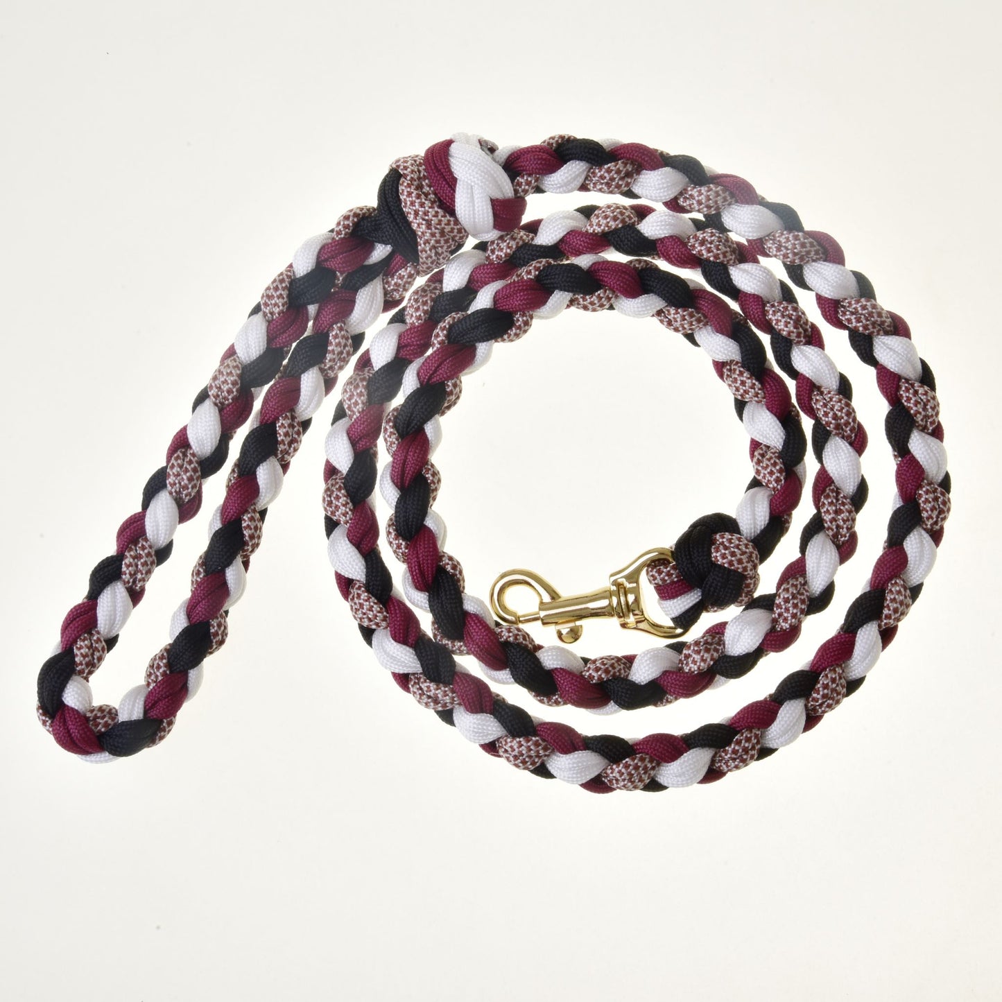 Hobby Horse - Braided leash black/white/bordeaux 2