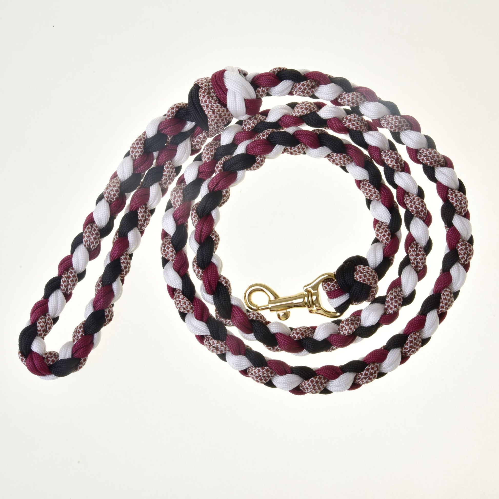 Hobby Horse - Braided lead rope black/white/bordeaux