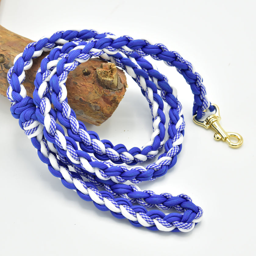 Hobby Horse - braided lead rope white/blue