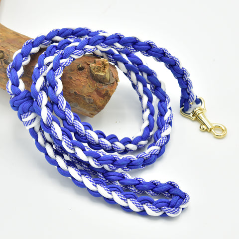 Hobby Horse - Braided Leash white/blue