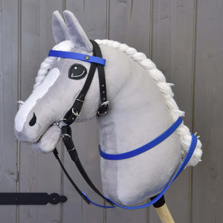 Rubberized reins blue