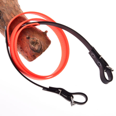 Rubberized reins orange