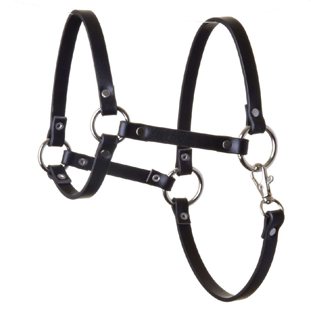 Halter - black leatherette
