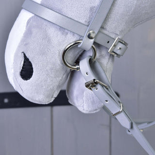 Grey leatherette set - bridle, reins and martingale