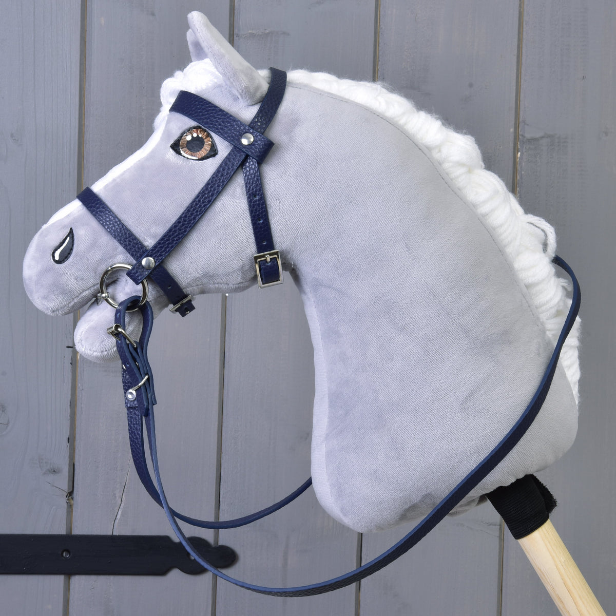 Complete blue leather bridle with headband (size S) Hobby Horse LarDen